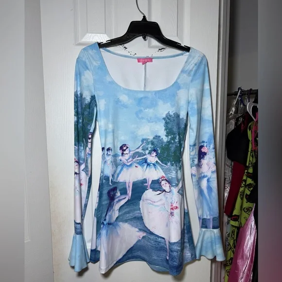 Sugar Thrillz | Dresses | Sugar Thrillz Blue Ballet Print Dress | Poshmark